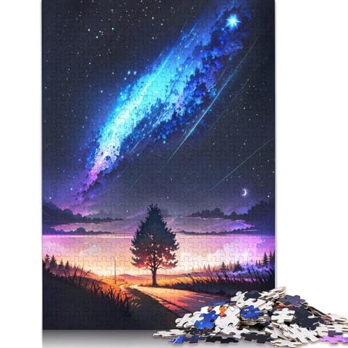 Sunset Country Galaxy Road Puzzle für Erwachsene, Premium-Puzzle aus 100% recyceltem Brett, schwierige Puzzles für Kinder ab 12 Jahren, 520 Teile (52 x 38 cm) von GQmoney