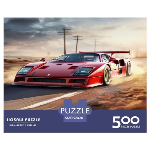 Supercar 500-teiliges Puzzle für Erwachsene – Puzzles für Teenager – Geschenke – Holzpuzzles – Entspannungspuzzlespiele – Denksport-Puzzle 500 Teile (52 x 38 cm) von GQmoney