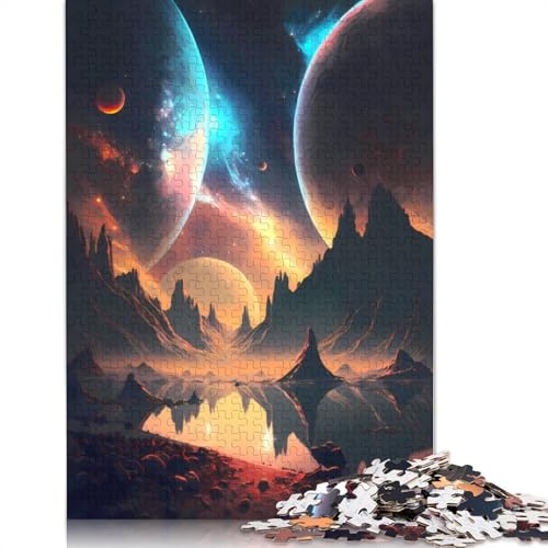 Symmetrie-Planeten-Landschafts-Puzzle für Erwachsene, kreative Spiele, Puzzle-Geschenk für Jungen oder Mädchen, 520 Teile (52 x 38 cm) von GQmoney
