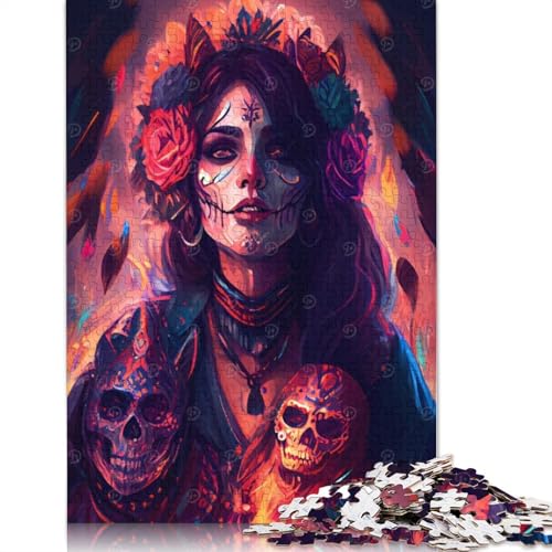 Tag der Toten-Puzzles für Erwachsene, 1000-teiliges Puzzle für Teenager, Lernspiel, Herausforderungsspielzeug, 1000 Stück (75 x 50 cm) von GQmoney