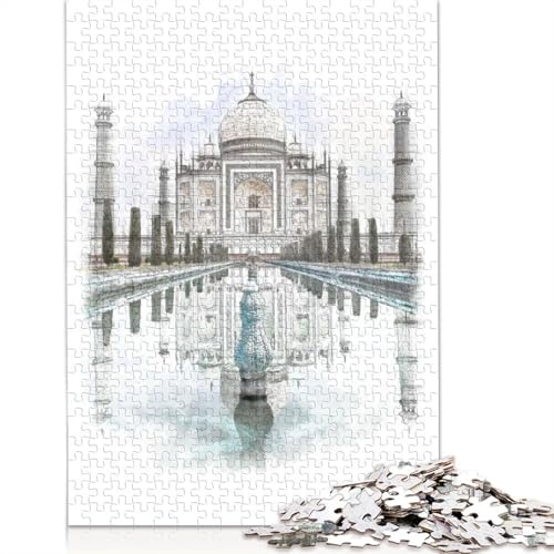 Taj Mahal-Puzzles für Erwachsene ab 18 Jahren. Lernspiele, Puzzle für Erwachsene und Kinder, 1000 Teile (75 x 50 cm) von GQmoney