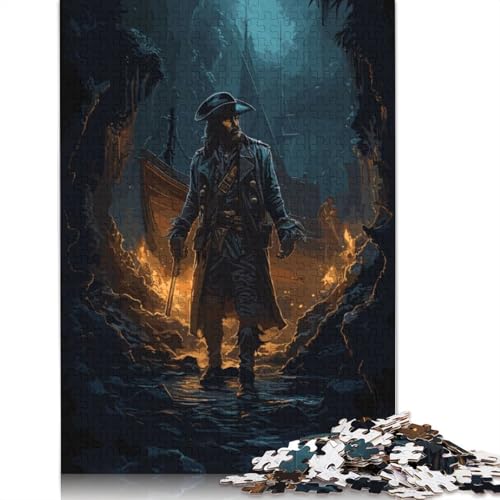 The Dark Buccaneer Puzzles 1000 Teile Holzpuzzles Puzzle für Erwachsene und Jugendliche für Erwachsene und Jugendliche ab 12 Jahren 1000 Teile (75 x 50 cm) von GQmoney
