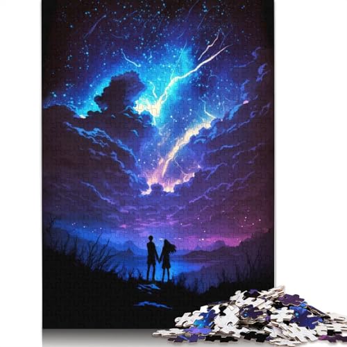 Thunder Couple Landscape 1000-teiliges Puzzle für Erwachsene, Spielzeug, Denkspiel, Lernspiel für Erwachsene, Stressabbau, Heimdekoration (38 x 26 cm) von GQmoney