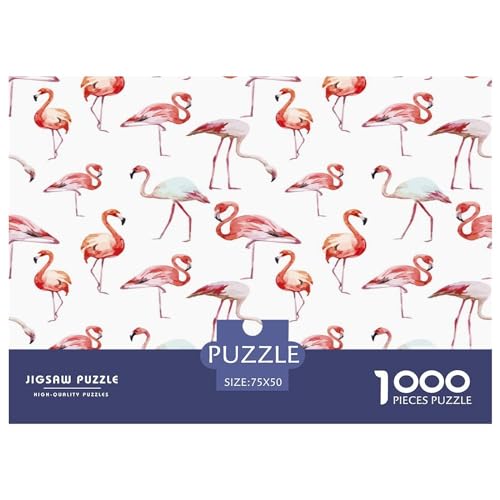 Tier-Flamingo-Puzzle, 1000 Teile, kreatives rechteckiges großes Familienpuzzlespiel, Kunstwerk für Erwachsene und Teenager, 1000 Teile (75 x 50 cm) von GQmoney