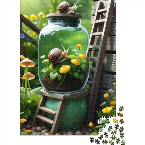 Tier-Schnecken-Puzzle, schwierige Herausforderung, 100% recycelter Karton, Puzzle für Erwachsene, 1000 Teile (38 x 26 cm) von GQmoney