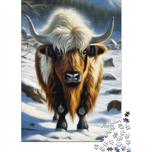 Tier-Yak-Puzzle, einzigartige Heimdekoration, 100% recycelter Karton, Puzzle für Erwachsene, 1000 Teile (38 x 26 cm) von GQmoney