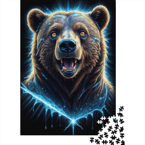 Tierkunst-Bären-Puzzle, 100% recyceltes Kartonpapier, rechteckiges Puzzle für Erwachsene und Kinder, 1000 Teile (38 x 26 cm) von GQmoney