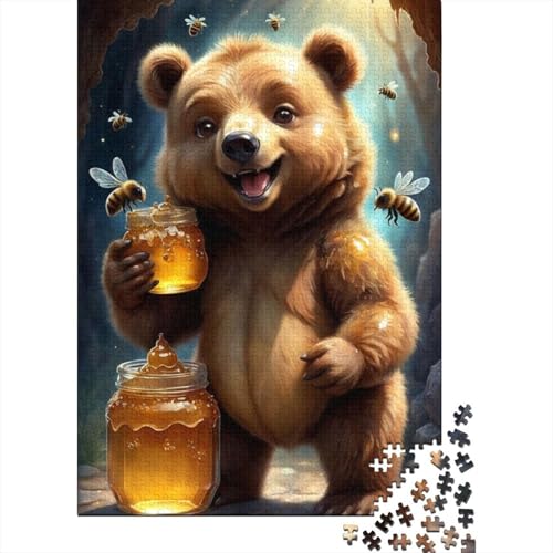 Tierkunst-Bären-Puzzle, Dekompressionsspielzeug, 100% recycelter Karton, Puzzle für Erwachsene, 1000 Teile (38 x 26 cm) von GQmoney