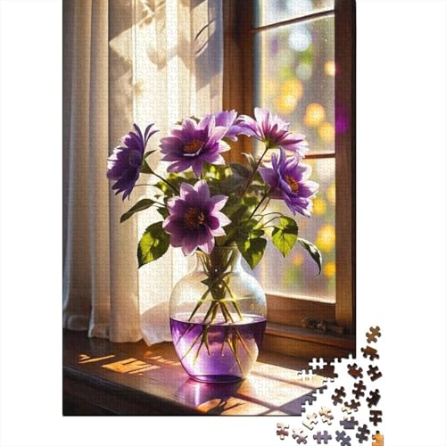 Tierkunst-Blumen-Puzzle, schwierige Herausforderung, 100% recycelter Karton, Puzzle für Erwachsene, 1000 Teile (38 x 26 cm) von GQmoney