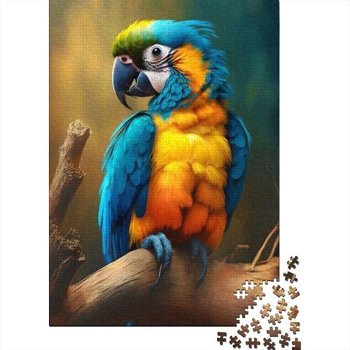 Tierkunst-Papageien-Puzzle, einzigartige Heimdekoration, 100% recycelter Karton, Puzzle für Jungen oder Mädchen, 1000 Teile (38 x 26 cm) von GQmoney