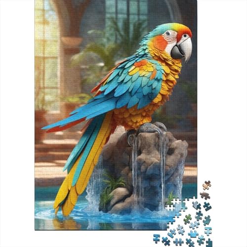 Tierkunst-Papageien-Puzzle, freundliche Materialien, 100% recycelter Karton, Puzzle für Erwachsene und Kinder, 1000 Teile (38 x 26 cm) von GQmoney