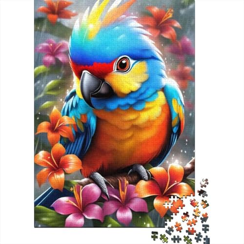 Tierkunst-Papageien-Puzzle, herausfordernd und knifflig, 100% recycelter Karton, Puzzle für Erwachsene und Kinder, 1000 Teile (38 x 26 cm) von GQmoney