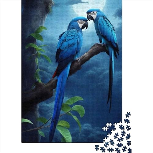 Tierkunst-Papageien-Puzzle, rechteckig, Pappe, 100% recycelter Karton, Puzzle für Erwachsene, 1000 Teile (38 x 26 cm) von GQmoney