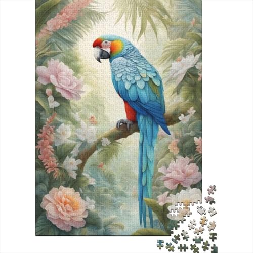 Tierkunst-Papageien-Puzzle, schwierige Herausforderung, 100% recycelter Karton, Puzzle für Erwachsene, 1000 Teile (38 x 26 cm) von GQmoney