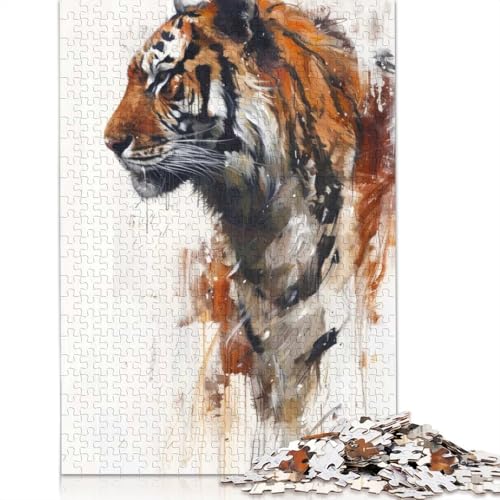 Tigerprofil-Malpuzzle für Erwachsene, 1000 Teile, Papierpuzzles für Jugendliche ab 12 Jahren, 1000 Teile (38 x 26 cm) von GQmoney