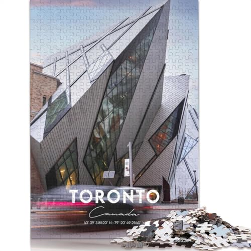 Toronto Puzzle mit 1000 Teilen für Erwachsene, 100% recycelte Holzplatte, schwierige Puzzles für Frauen und Männer, 1000 Teile (75 x 50 cm) von GQmoney