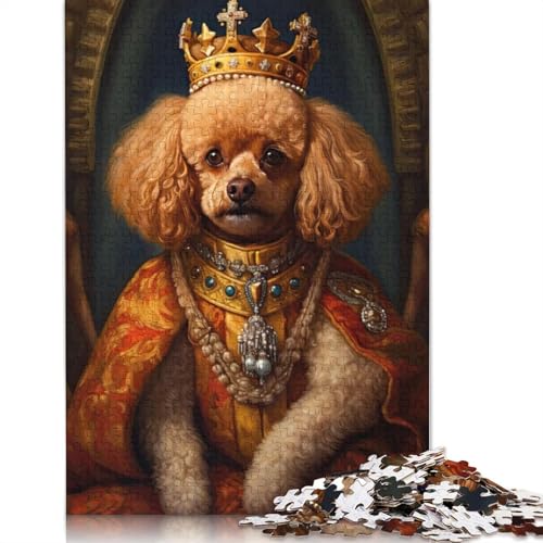 Toy Pudel, der König, 1000-teiliges Puzzle für Erwachsene, Spielzeug, Denkspiel, Lernspiel für Erwachsene, Stressabbau, Heimdekoration, 1000 Teile (38 x 26 cm) von GQmoney