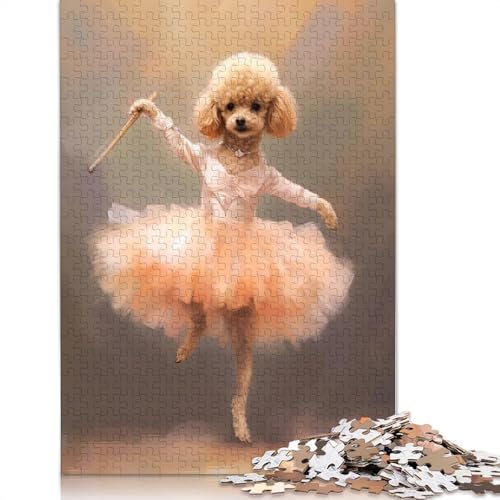 Toy Pudel Ballerina 1000-teiliges Puzzle für Erwachsene, Spielzeug, Denkspiel, Lernspiel für Erwachsene, Stressabbau, Heimdekoration, 1000 Teile (38 x 26 cm) von GQmoney