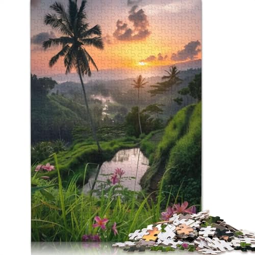 Tropic Dawn Over Terraces 1000-teiliges Puzzle für Erwachsene, zusammen. Denksportaufgaben für Frauen und Männer, 1000 Teile (75 x 50 cm) von GQmoney