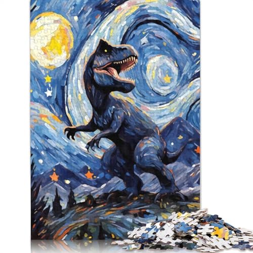 Tyrannosaurus Rex Nachtpuzzle für Erwachsene und Jugendliche, 1000 Teile, Papierpuzzles für Teenager, Geschenke, Denksportspiel, 1000 Teile (75 x 50 cm) von GQmoney