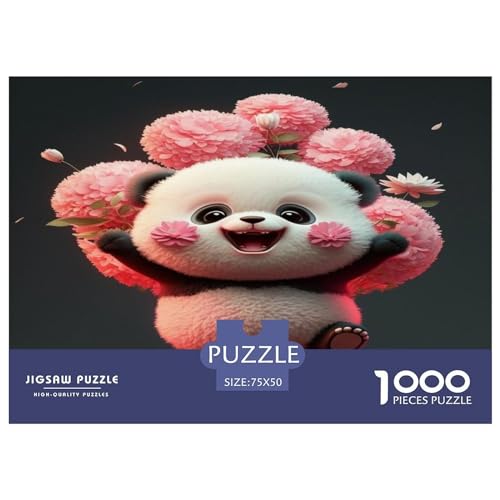 Unmögliche Puzzles für Erwachsene, niedlicher Panda, 1000 Teile, Holzpuzzle, Geschenke für Kinder und Erwachsene, 1000 Teile (75 x 50 cm) von GQmoney