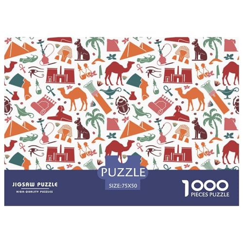 Vektorkarte Ägypten Puzzle 1000 Teile für Erwachsene Puzzles für Erwachsene 1000 Teile Puzzle Lernspiele 1000 Teile (75 x 50 cm) von GQmoney