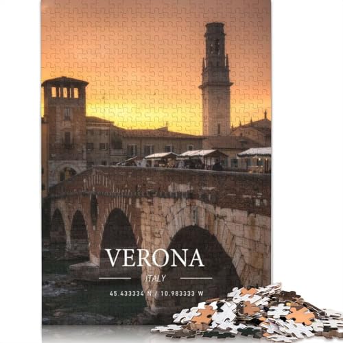 Verona 1000 Puzzles für Erwachsene, Lernspiel, Puzzlespiele für Erwachsene für Jungen oder Mädchen, 1000 Teile (75 x 50 cm) von GQmoney