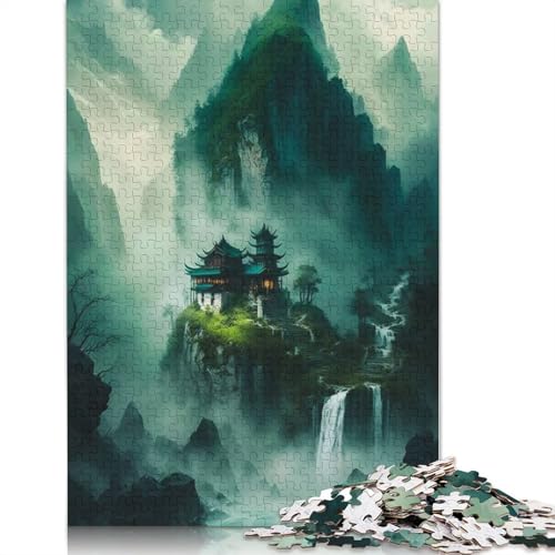 Villa On The Mountain 1000-teiliges Puzzle für Erwachsene, Spielzeug, Denkspiel, Lernspiel für Erwachsene, Stressabbau, Heimdekoration, 1000 Teile (75 x 50 cm) von GQmoney