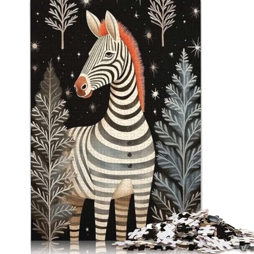 Vintage Zebra Weihnachtspuzzle für Erwachsene, 1000 Teile, Puzzles für Erwachsene und Teenager ab 12 Jahren, 1000 Teile (38 x 26 cm) von GQmoney