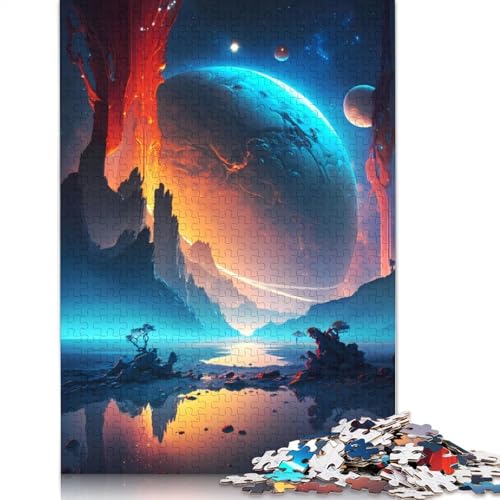 Volcano Planet Oasis Puzzlespielzeug für Erwachsene, Lernspiel, Puzzlespiele für Erwachsene für Frauen und Männer, 1000 Teile (75 x 50 cm) von GQmoney