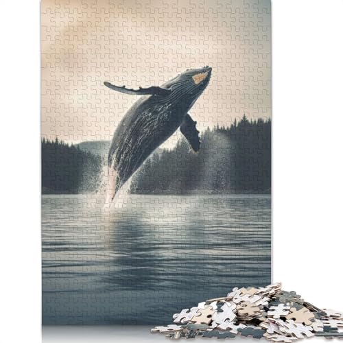 Walhai-Porträt-Puzzle für Erwachsene und Kinder, 1000 Teile, skurrile Herausforderung, Spielzeug, Lernspiele, Heimdekoration, Geschenke, 1000 Teile (75 x 50 cm) von GQmoney