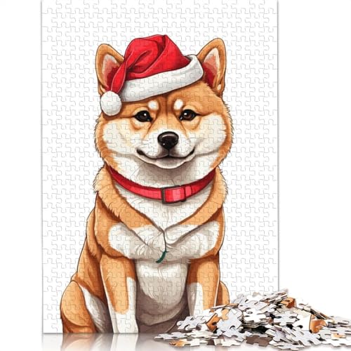Weihnachts-Shiba-Inu-Puzzle für Erwachsene, Spielzeug, Lernspiel, Puzzlespiele für Erwachsene für Frauen und Männer, 520 Teile (52 x 38 cm) von GQmoney
