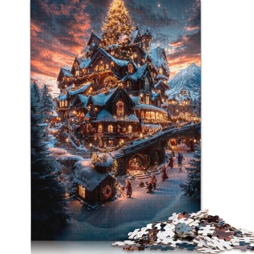 Weihnachtsdorf-Fantasie-Puzzles für Erwachsene, 1000-teiliges Puzzle für Teenager, Lernspiel, Herausforderungsspielzeug, 1000 Stück (75 x 50 cm) von GQmoney