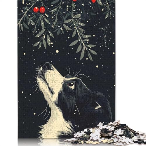 Weihnachtshund-Puzzles für Erwachsene, 1000-teiliges Puzzle für Teenager ab 12 Jahren, 1000 Teile (75 x 50 cm) von GQmoney