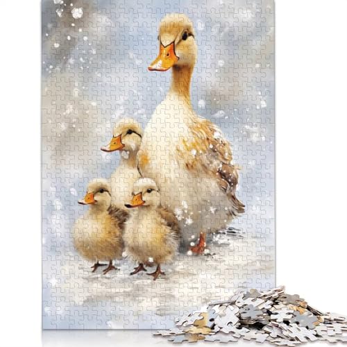 Weihnachtspuzzle „Entenfamilie“ für Erwachsene, 1000 Teile, Papierpuzzles für Jugendliche ab 12 Jahren, 1000 Teile (38 x 26 cm) von GQmoney