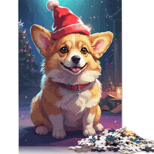 Weihnachtspuzzle mit Corgi-Hund, für Erwachsene, Spielzeug, Lernspiel, schwierige Puzzles für Kinder ab 12 Jahren, 1500 Teile (85 x 57 cm) von GQmoney
