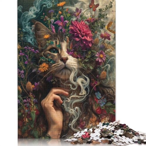Whiskered Bloom Puzzles für Erwachsene, 520 Teile, Holzpuzzles für Teenager, Geschenke, Lernspiel für Erwachsene und Teenager, 520 Stück (52 x 38 cm) von GQmoney