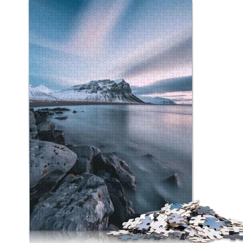 Whispers of Snfellsnes Puzzle, rechteckig, aus Pappe, Geschenk für Kinder ab 12 Jahren, 1000 Teile (75 x 50 cm) von GQmoney