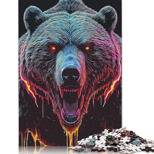 Wild Bear Puzzles für Erwachsene und Kinder. 520 Teile Unmögliche Herausforderung Spielzeug Lernspiele Heimdekoration Geschenke 520 Stück (52 x 38 cm) von GQmoney