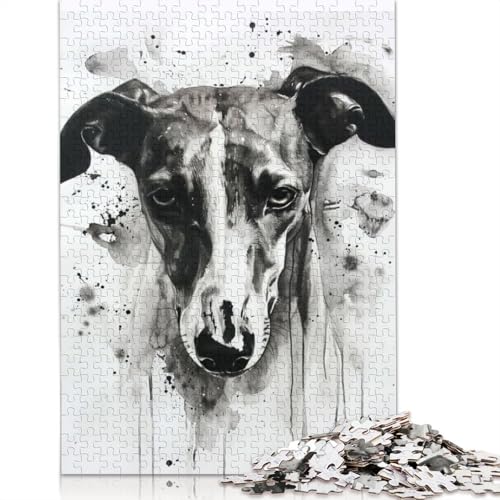 Windhund-Aquarell-Puzzle für Erwachsene und Kinder. Skurrile Herausforderung, Spielzeug, Lernspiele, Heimdekoration, ab 14 Jahren, 520 Teile (52 x 38 cm) von GQmoney