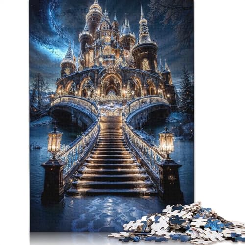 Winterschlosslichter-Puzzle für Erwachsene, 1000 Teile, Papierpuzzles für Jugendliche ab 12 Jahren, 1000 Teile (38 x 26 cm) von GQmoney