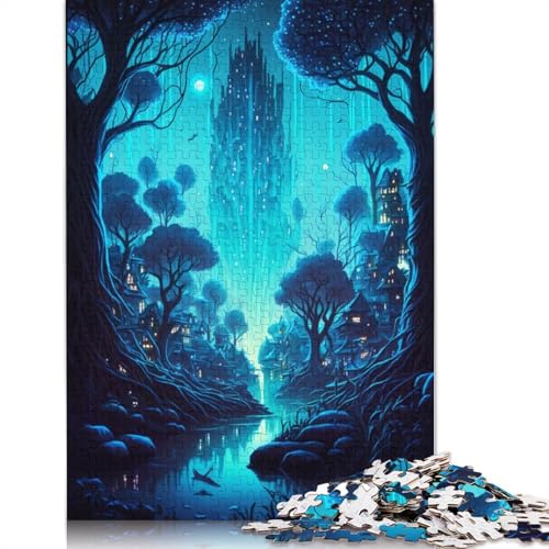 Winziges Dorf im Dschungel-Puzzle für Erwachsene, schwierige und anspruchsvolle Denksportaufgaben für Erwachsene und Kinder, 520 Teile (52 x 38 cm) von GQmoney