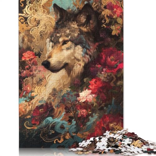 Wolf Blossom Puzzle, 520-teiliges Puzzle für Erwachsene, Puzzles für Teenager, Geschenke, Lernspiel, Herausforderungsspielzeug, 520 Stück (52 x 38 cm) von GQmoney