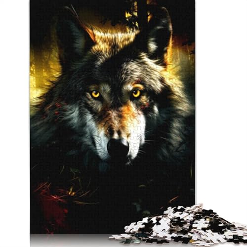 Wolf-Puzzle für Erwachsene, Premium-Puzzle aus 100% recyceltem Brett, Problemlösungspuzzles für Erwachsene und Kinder, 520 Teile (52 x 38 cm) von GQmoney
