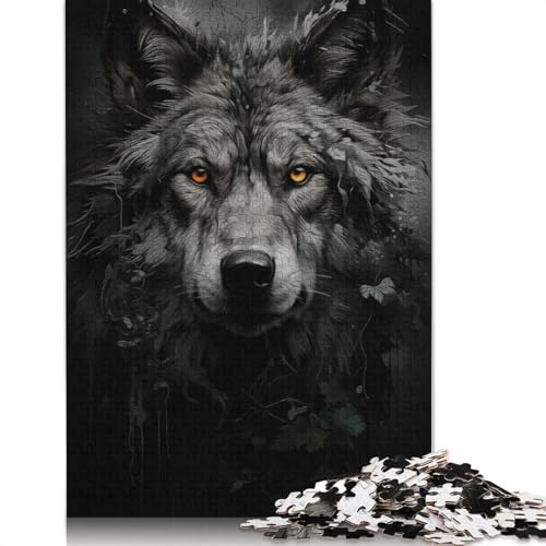 Wolfsaugen-Puzzle für Erwachsene und Kinder. Tolles Geschenk, Herausforderungsspielzeug, Lernspiele, Heimdekoration, ab 14 Jahren, 520 Teile (52 x 38 cm) von GQmoney