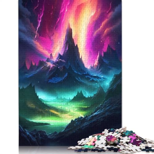 Wonderland Aurora Mountain Puzzle für Erwachsene, Premium-Puzzle aus 100% recyceltem Brett, schwierige Puzzles für Kinder ab 12 Jahren, 1500 Teile (85 x 57 cm) von GQmoney