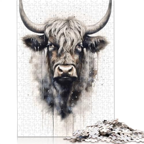 Yak Ink Art Paper Puzzles 1000 Teile Puzzles für Erwachsene Lernspiel Herausforderung Spielzeug 1000 Stück (75 x 50 cm) von GQmoney