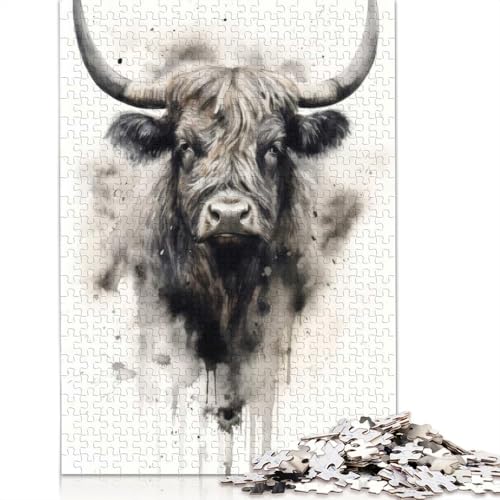 Yak Portrait Puzzles für Erwachsene, 1000 Teile Puzzle für Teenager ab 12 Jahren, 1000 Teile (38 x 26 cm) von GQmoney