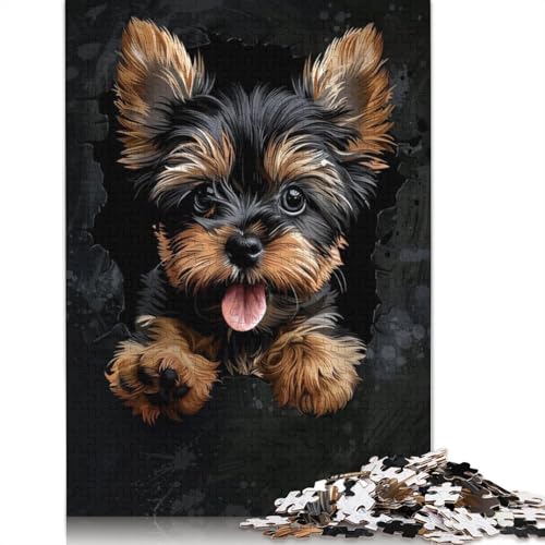 Yorkshire Terrier Puzzle mit 1000 Teilen, Schwierigkeitsgrad: Puzzle, Lernspiel, Spielzeug, 1000 Teile (38 x 26 cm) von GQmoney