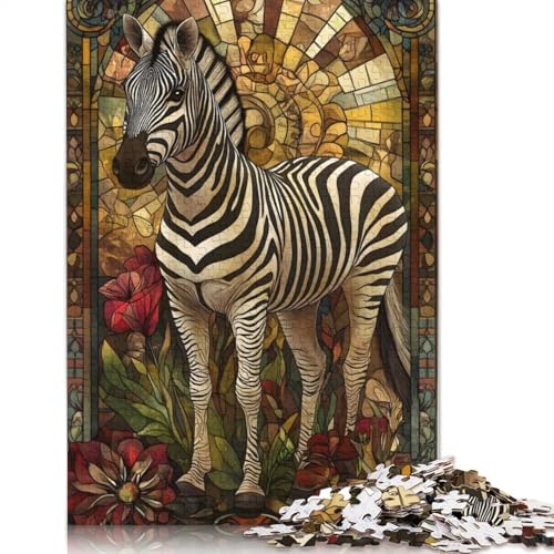 Zebra-Fan-Art-Puzzles, farbenfrohe, Coole Puzzles für Kinder ab 12 Jahren, 1000 Teile (75 x 50 cm) von GQmoney